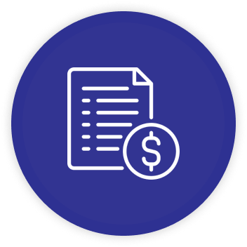 Document icon with dollar symbol overlay.